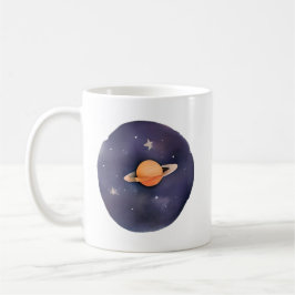 Caneca De Café Serenata de Saturno: Cores Cósmicas