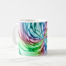 Caneca De Café Serendipidade | Arte Fractal Multicolor