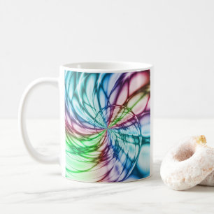 Caneca De Café Serendipidade   Arte Fractal Multicolor