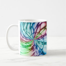 Caneca De Café Serendipidade | Arte Fractal Multicolor
