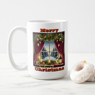 Caneca De Café Serene Christmas Window Glow