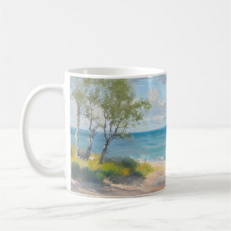 Caneca De Café Serene Coastal Morning Impressionist Beach Art
