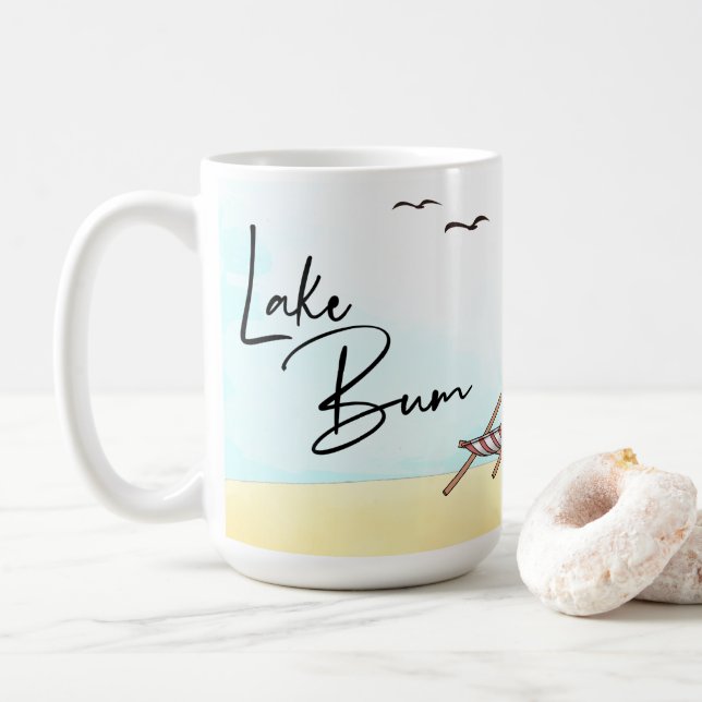 Caneca De Café Serene Lake Bum (Com Donut)