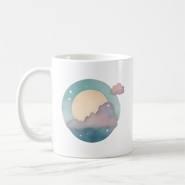 Caneca De Café Serene Moonlit Dreamscape (Esquerda)