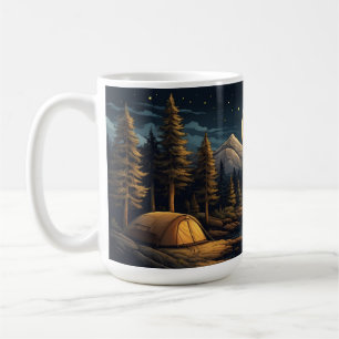 Caneca De Café Serene Outdoor Campfire Scene Inspirado na Naturez