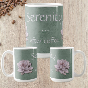 Caneca De Café Serenidade Após Café Echeveria Cottagecore