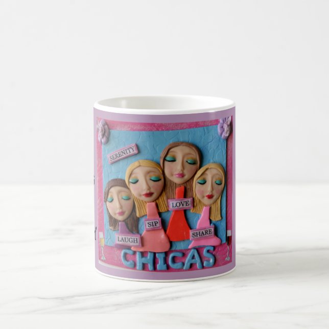 Caneca De Café Serenidade da noite das meninas (Centro)
