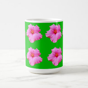 Caneca De Café "Serenidade de Pétala: Hibisco Rosa em uma Tela Ve