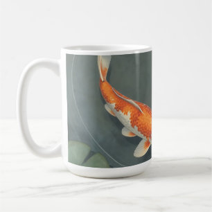 Caneca De Café Serenidade de Projeto de Lago com Carpas Elegantes