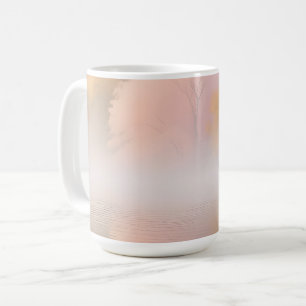 Caneca De Café Serenidade do Lago Nebuloso de Outono