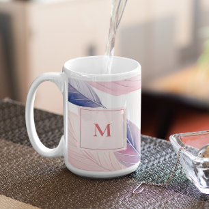 Caneca De Café Serenidade Suave A Aquarela Deixa Monograma Person