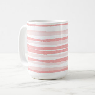Caneca De Café Serenity Boho Blush Bandas Orgânicas Cor-de-Rosa