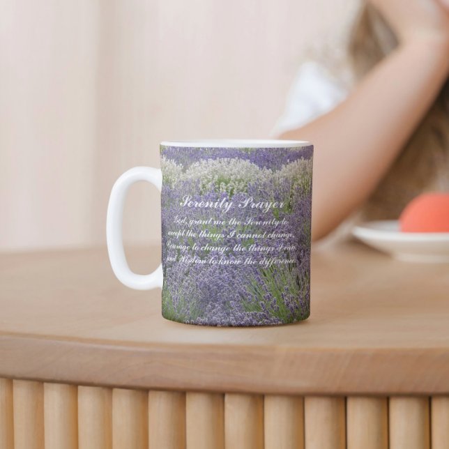 Caneca De Café Serenity Prayer Lavanda Garden Floral (In Situ Table)