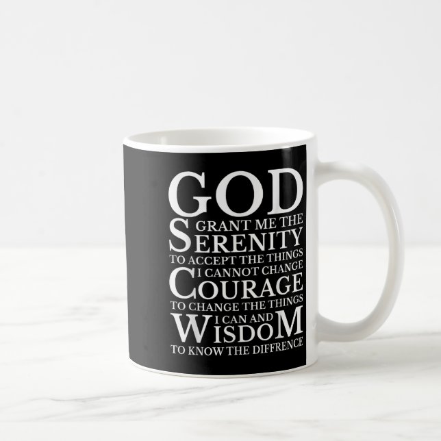 Caneca De Café Serenity Prayer Na Aa Sober Recovery  (Direita)