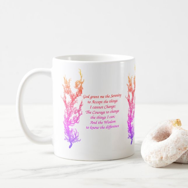 Caneca De Café Serenity Prayer Rainbow Inspiration (Com Donut)