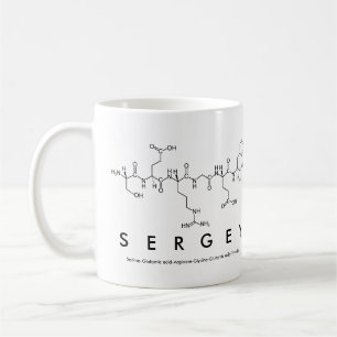 Caneca De Café Sergey peptide name mug