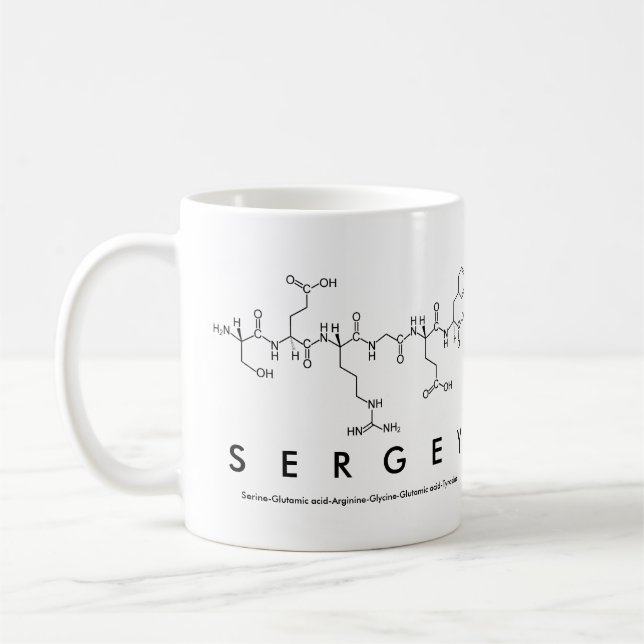 Caneca De Café Sergey peptide name mug (Esquerda)