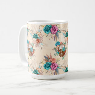 Caneca De Café Série Boho Caveira Design 3