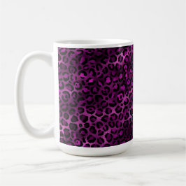 Caneca De Café Série de Design Leopardo Roxo e Dourado 3