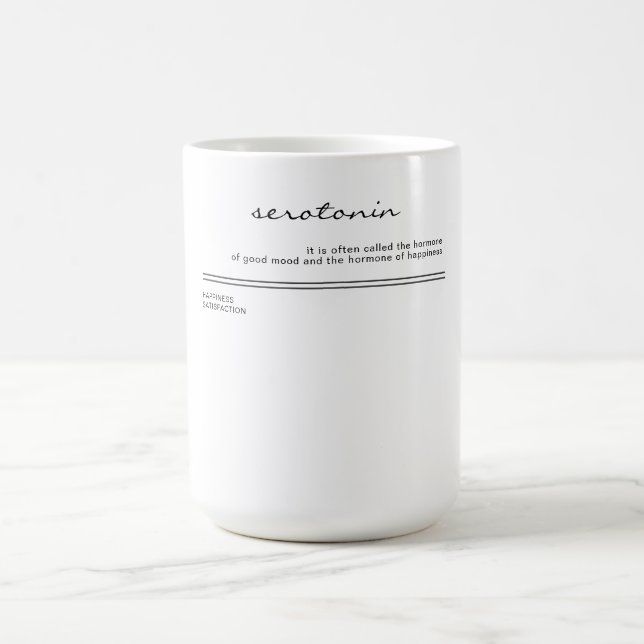 Caneca De Café serotonina. hormônio da felicidade. (Centro)