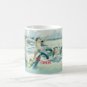 Caneca De Café Serpente de Serpente de Sereia Marinha Thunder_Cov