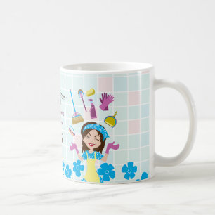 Caneca De Café Serviço de Limpeza Dama Desenho Casa de Empregada