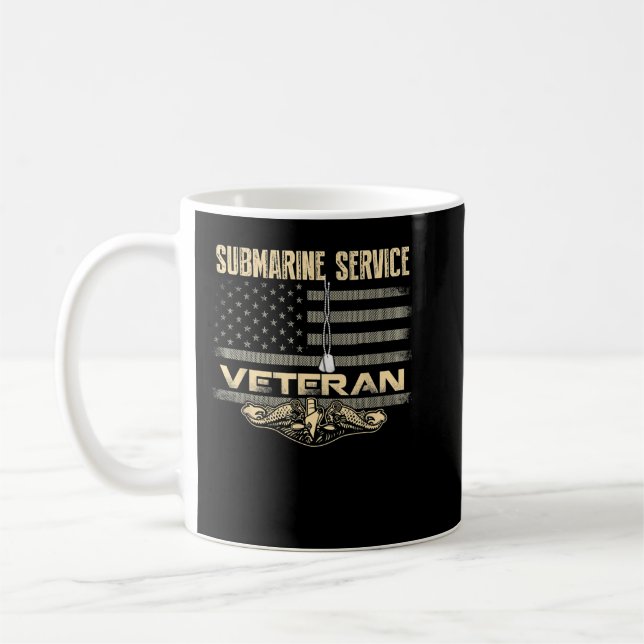 Caneca De Café Serviço Submarino dos EUA - Camisa Veterana Para S (Esquerda)