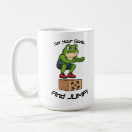 Caneca De Café Set Your Goals And Jump - Male Frog Box Jump