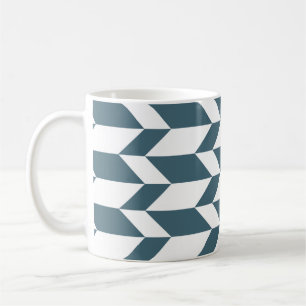 Caneca De Café Seta de Dois Pontas Negrito Grelha Gaveta Azul Bra