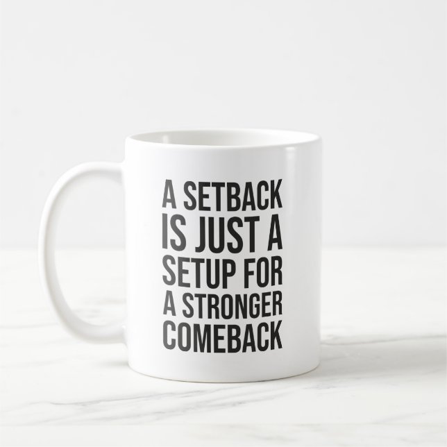Caneca De Café Setback vs Comeback - Sucesso Motivacional (Esquerda)