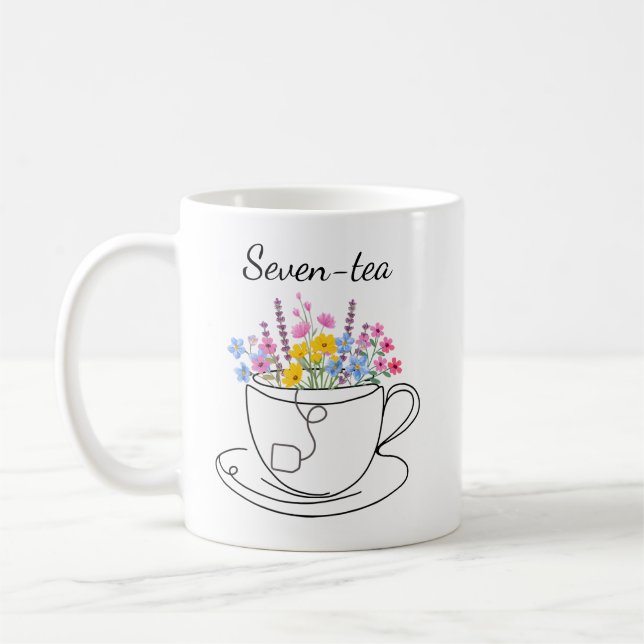 Caneca De Café Sete-Chás Aniversário de 70 anos Diversão Capricho (Esquerda)