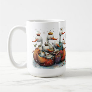 Caneca De Café Sete Cisnes Nadando Caprichosos de Natal 443ml