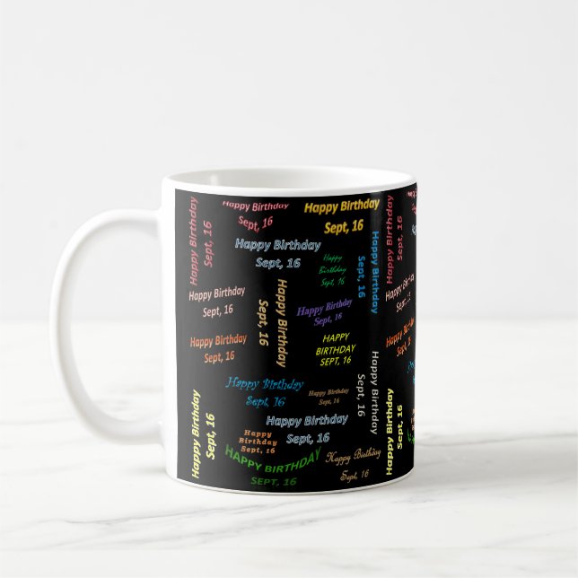 Caneca De Café Setembro, 16 Aniversário Mug (Esquerda)