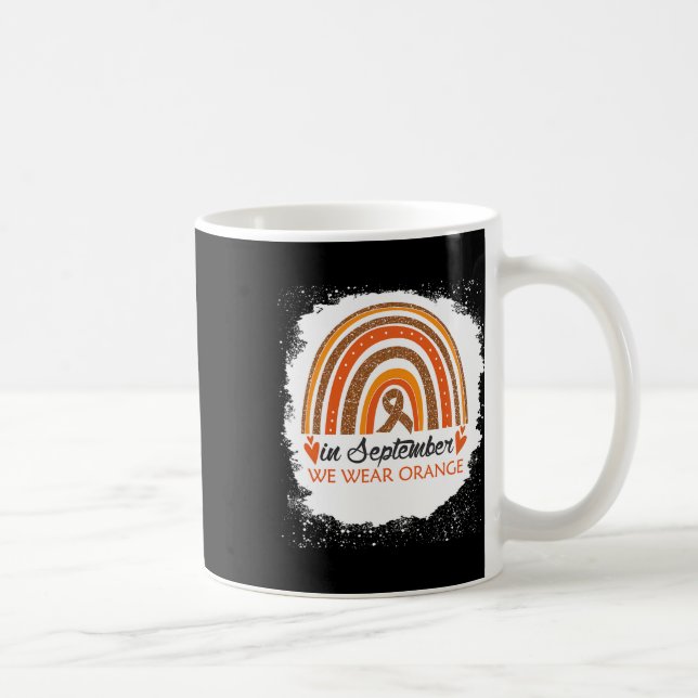 Caneca De Café Setembro Vestimos Laranja Leucemia Arco-Íris Branq (Direita)