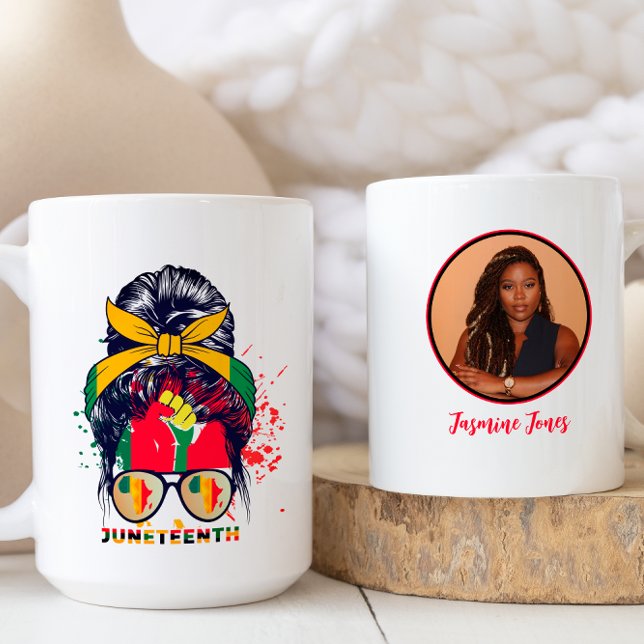 Caneca De Café Sétima Celebração com Nome e Foto Personalizados (Criador carregado)