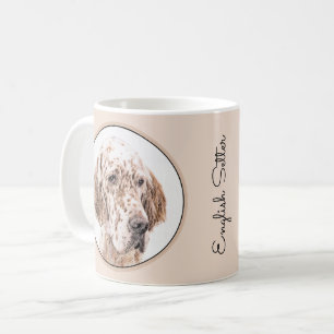 Caneca De Café Setter Inglês Laranja Belton - Pintura de Cão