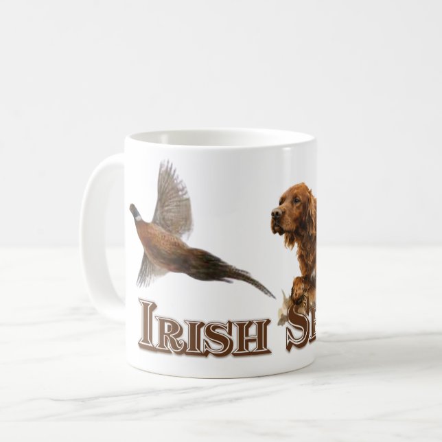 Caneca De Café Setter Irlandês  (Frente Esquerda)
