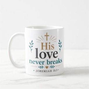 Caneca De Café Seu Amor Nunca Se Quebra Versículo Bíblico Citação