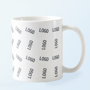 Caneca De Café Seu logotipo comercial Design de padrão de logot