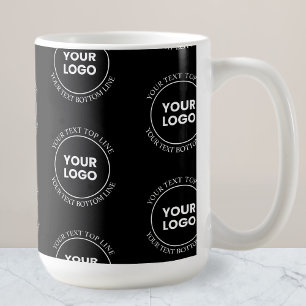 Caneca De Café Seu logotipo e texto editável Padrão repetitivo
