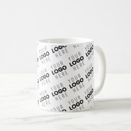 Caneca De Café Seu Logotipo Padrão Diagonal Simples Repetitivo