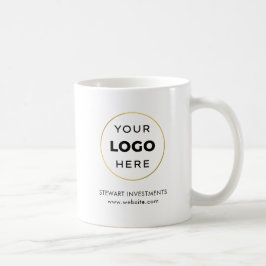 Caneca De Café Seu Logotipo Personalizado Empresa Branco