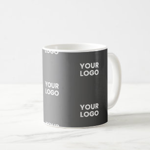 Caneca De Café Seu Logotipo Simples Repetitivo   Gradiente Preto 