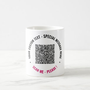 Caneca De Café Seu módulo de café QR com texto e cor personalizad