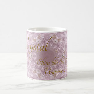 Caneca De Café Seu Nome É Custom Crystal Rosa Quartz