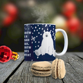 Caneca De Café Seu nome é Urso Polar em Snowy Winter Coffee Mug