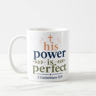 Caneca De Café Seu Poder É Perfeito Tipografia Cristã Moderna