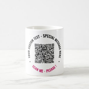 Caneca De Café Seu presente de Mug de Código QR com texto persona