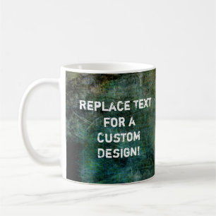 Caneca De Café Seu Texto Personalizado Grãos Intensos Escuros