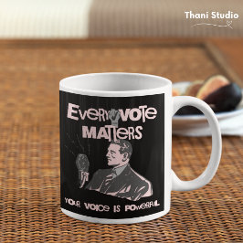 Caneca De Café Seu Voto Importa Eleição Rosa Política Impresso